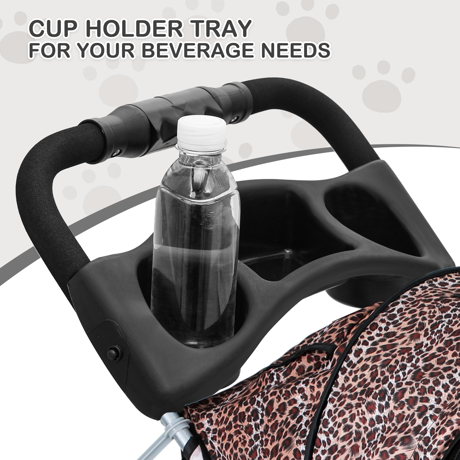 Portable Pet Dog Stroller Foldable 3 Wheels Puppy Travel Carrier Cart+Cup Holder