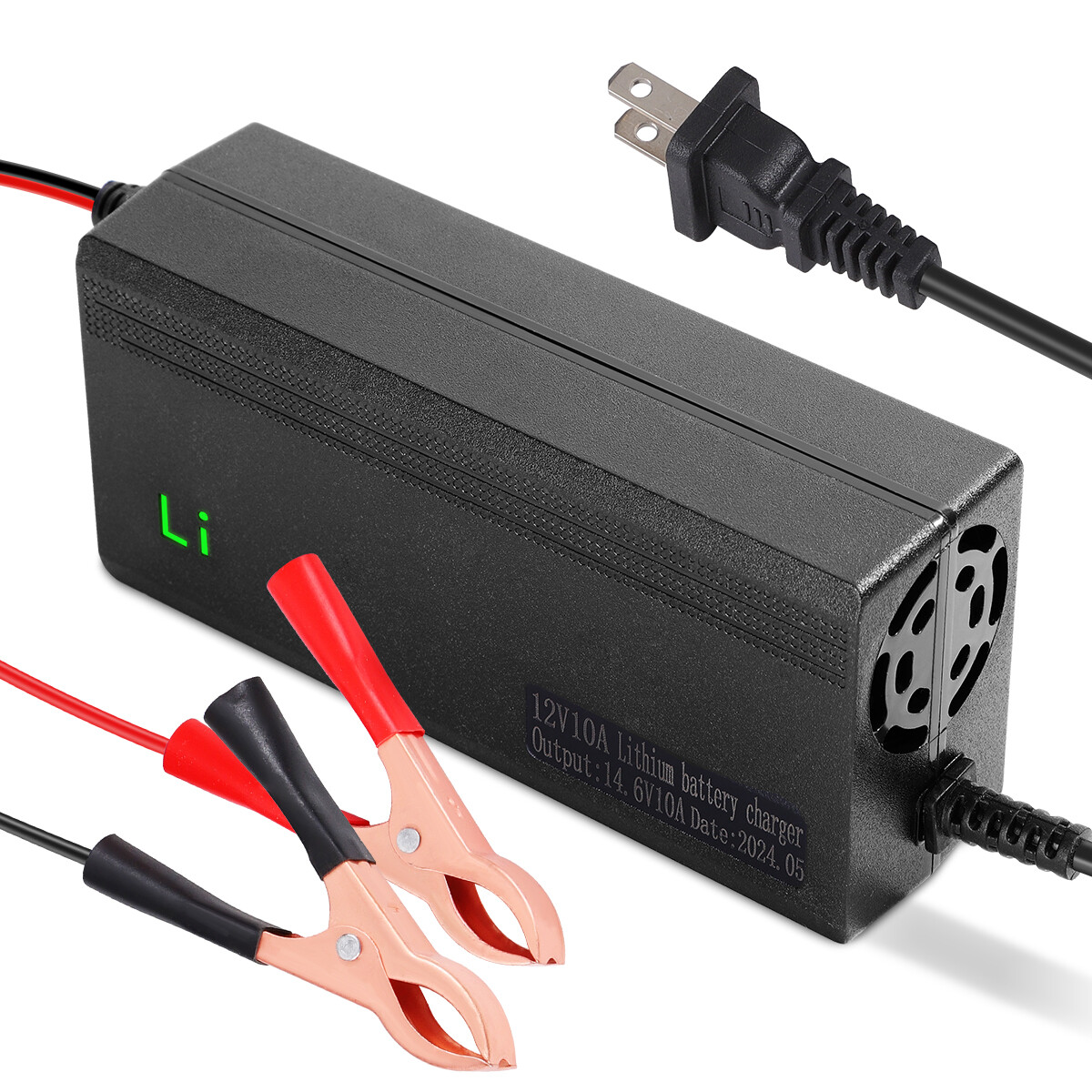 14.6V 10-Amp Smart Fast Charger For 12V Lithium Iron Phosphate (LiFePO4) Battery