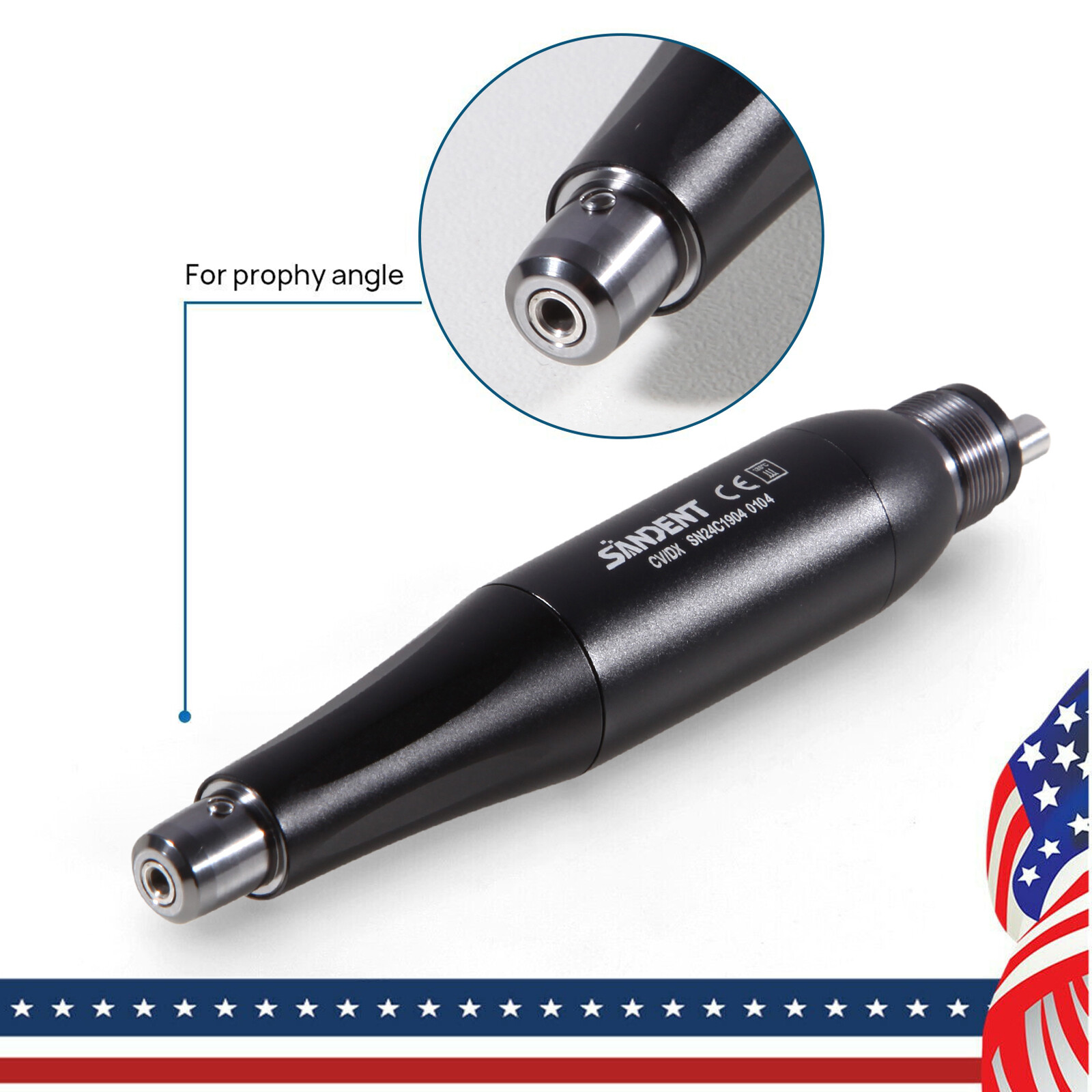 360° Swivel Dental Hygiene Prophy Handpiece Air Motor 4:1 Cone 4 Holes 4000 rpm