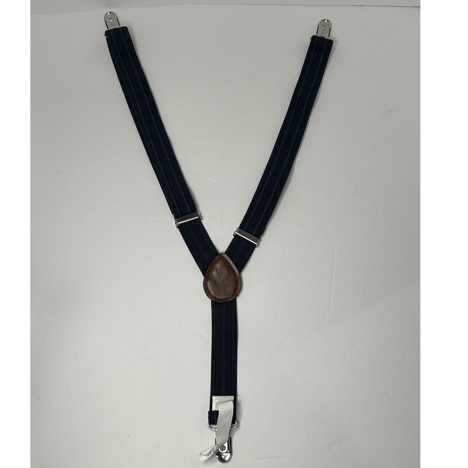 The Childrens Place Kids Navy Herringbone Suspenders Y-Back Adjustable Size 6-16