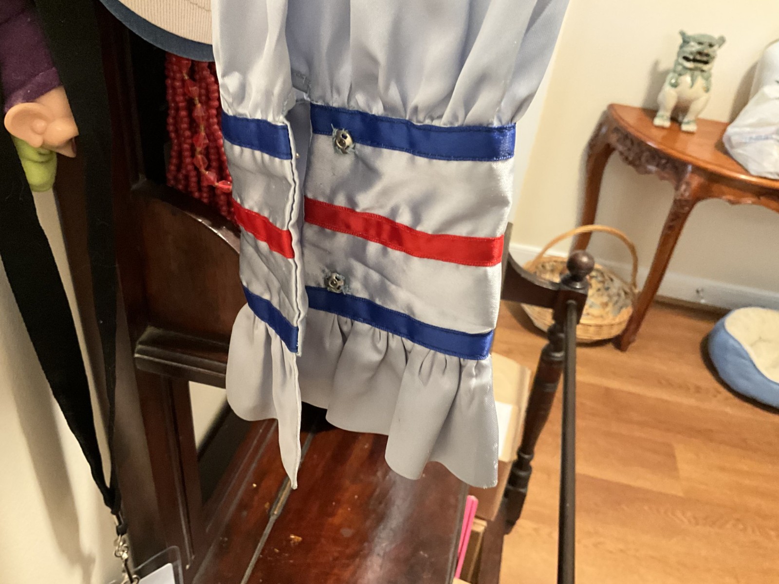 Mans Blue Satin Ribbon Shirt