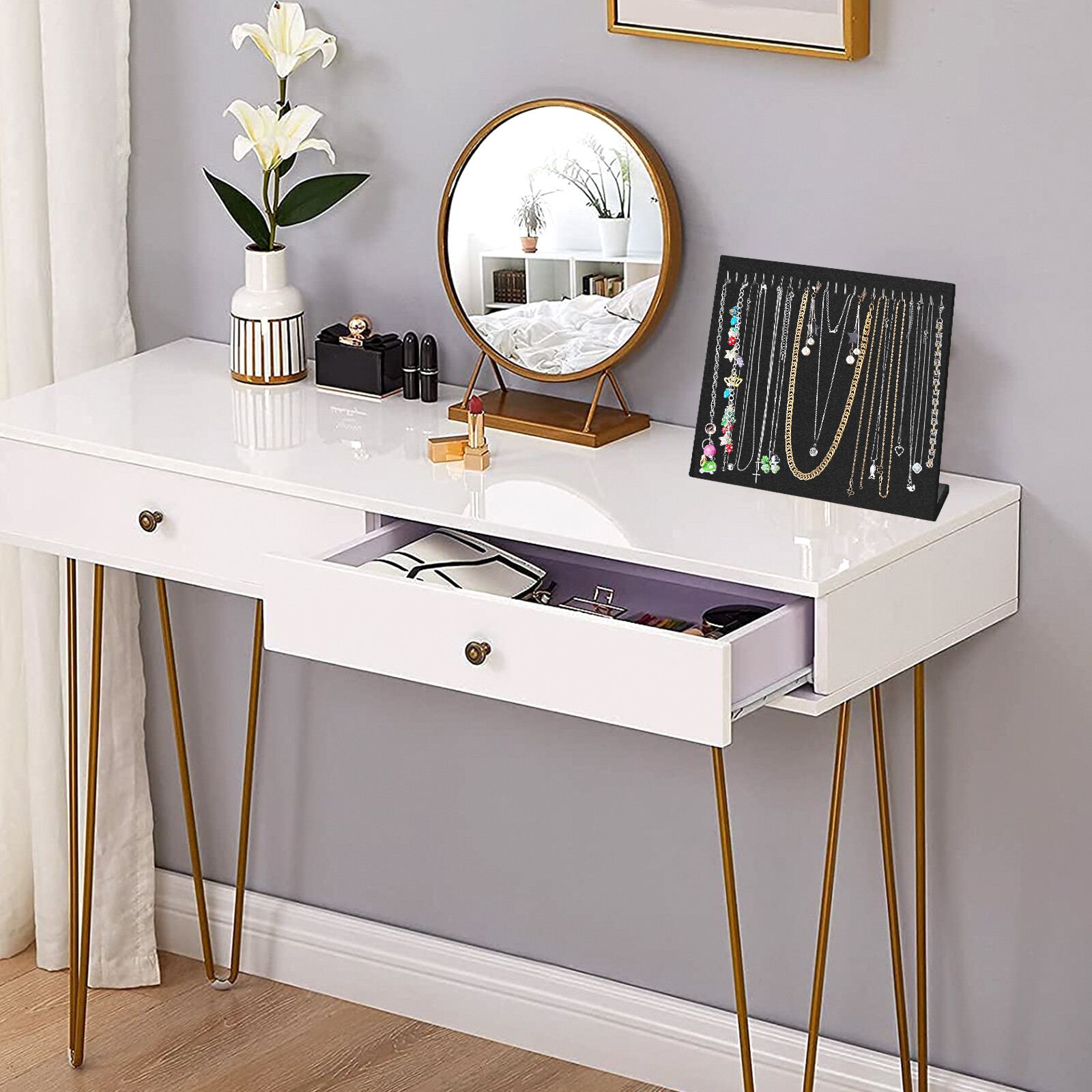 Velvet Necklace Display Stand for Selling Jewelry Chain Storage Organizer Holder