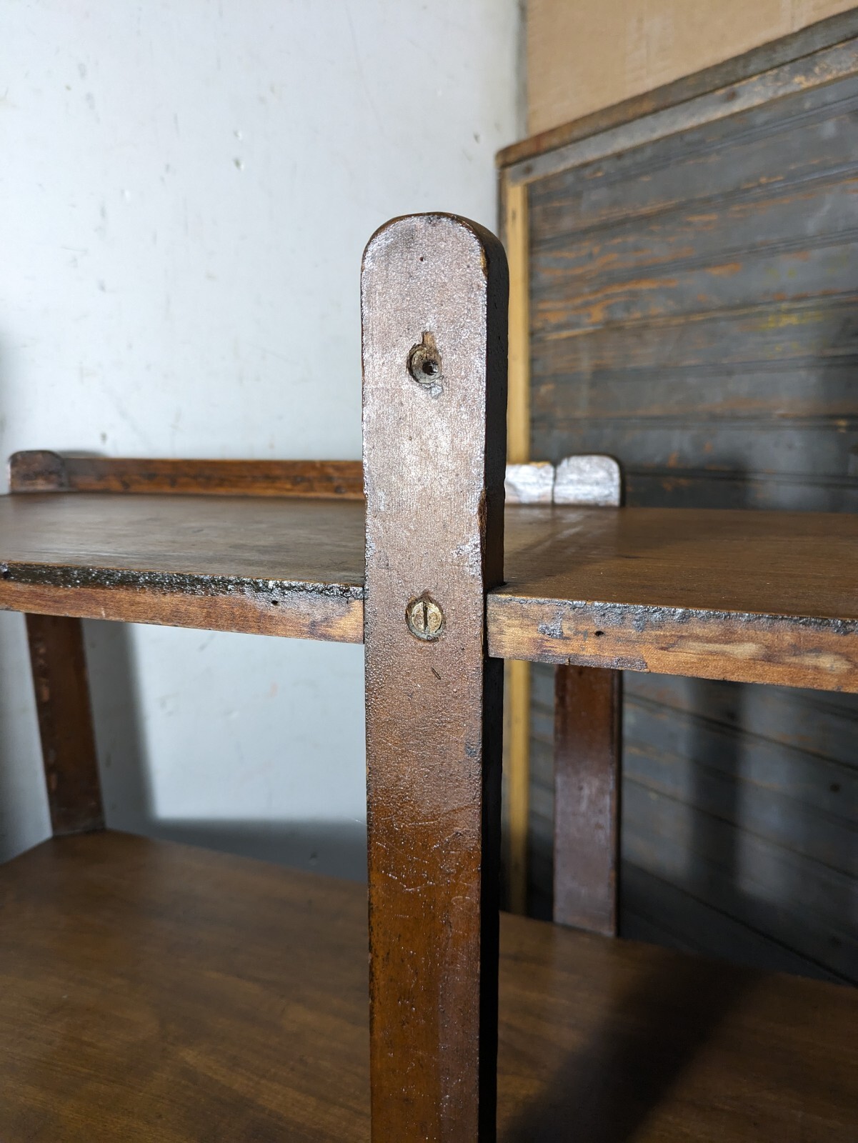 Antique Rustic Mission Arts & Crafts Style Display Book Shelf Open Bookcase