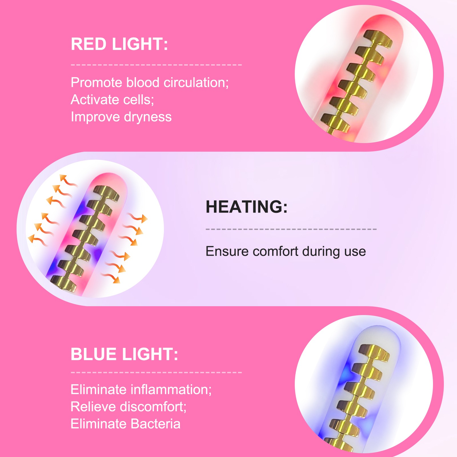 Vaginal Rejuvenation Wand Device Light Therapy Pelvic Floor Muscle Repair Women