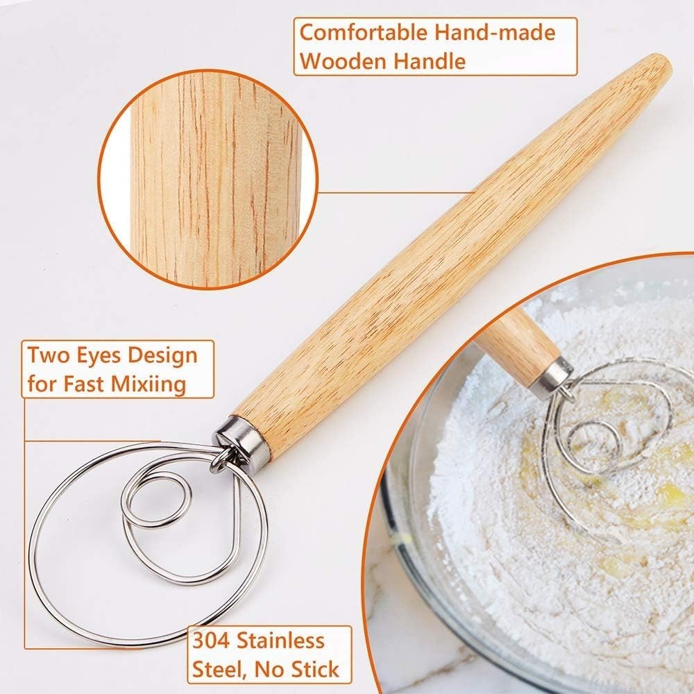 Danish Dough Whisk - Bread Making Tools - Danish Dough Hook - Bread Dough Mixer
