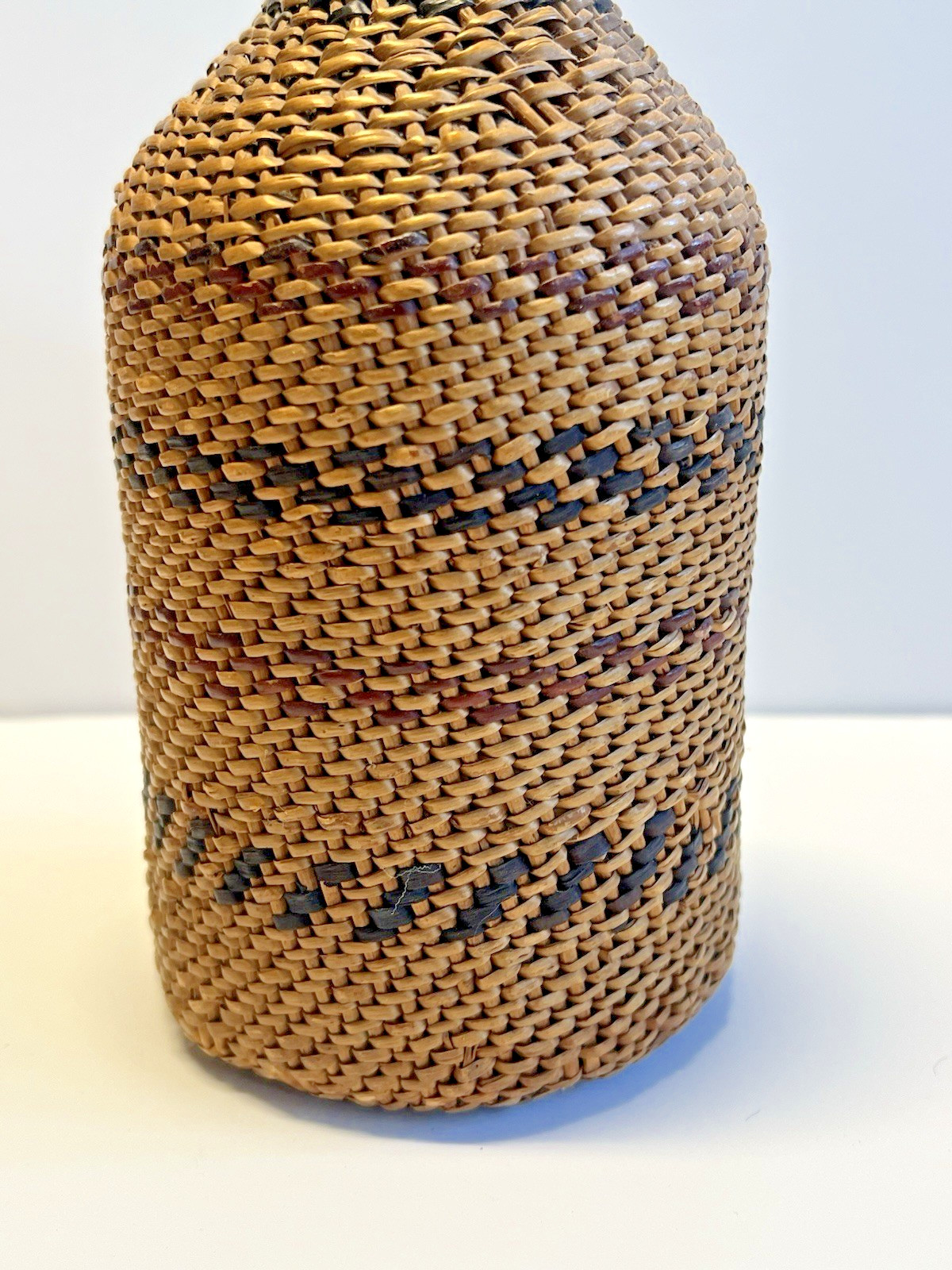 Antique Native American Indian Basket Woven Bottle; Early 1900's; Washoe Nevada