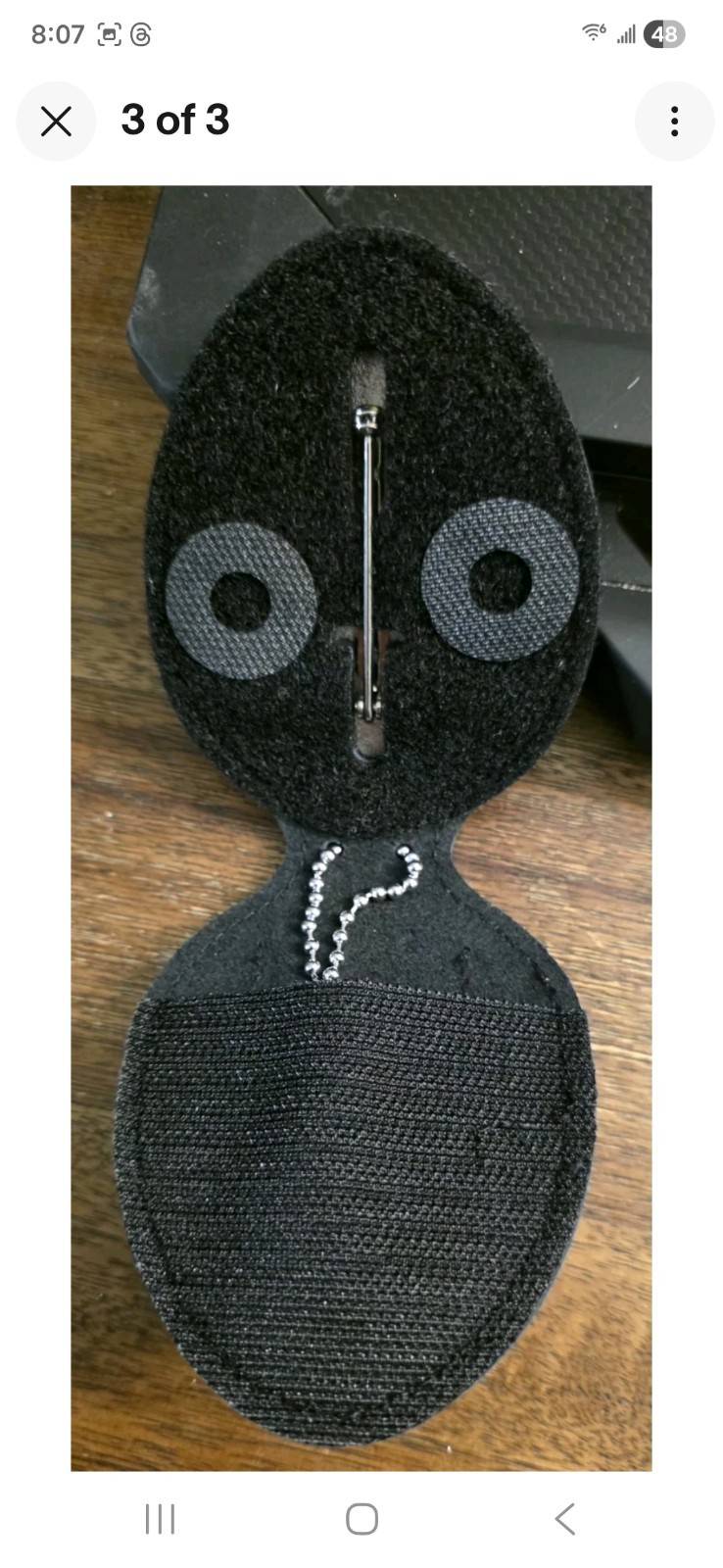 Concealed Carry Permit Badge Clip with Neck Chain Black