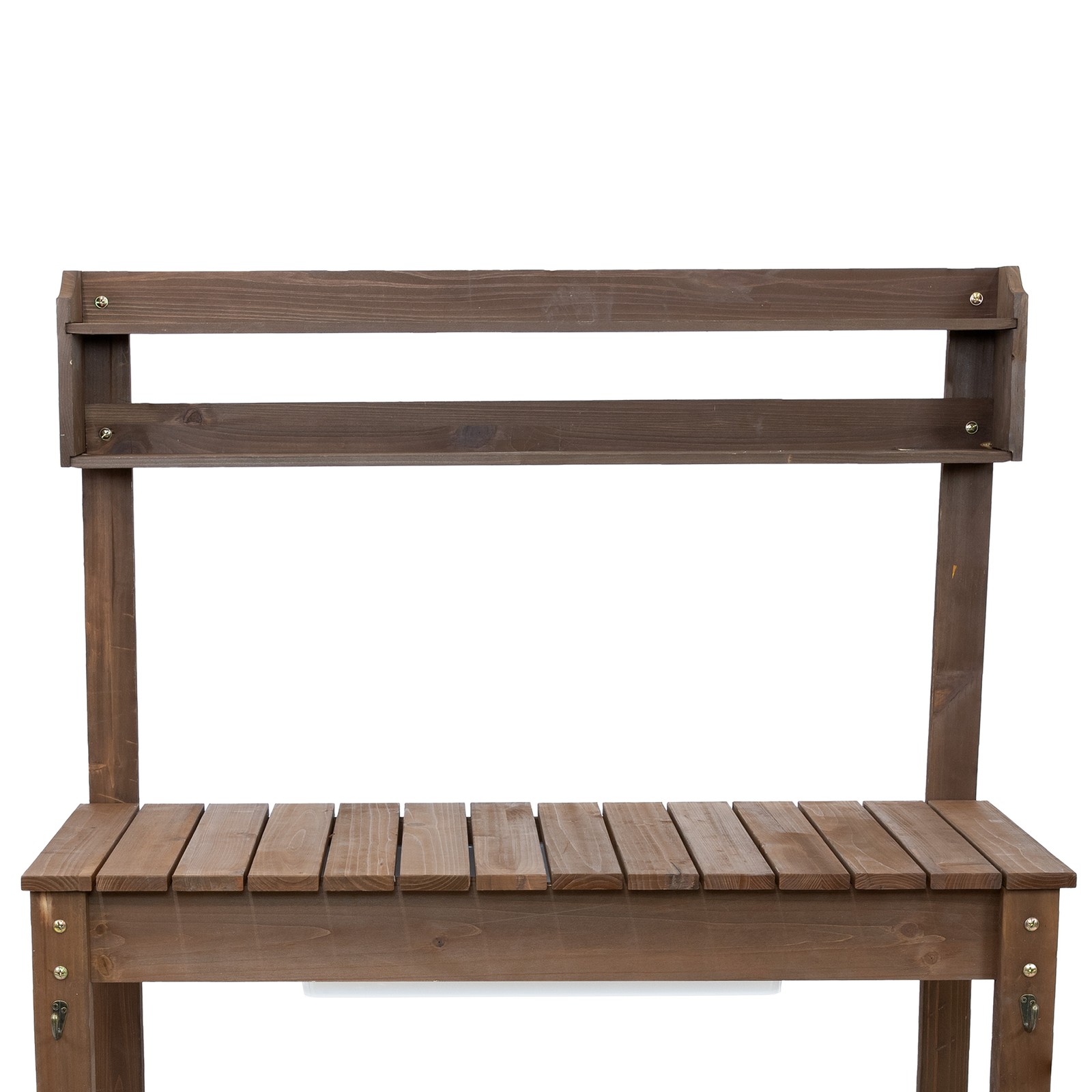 Wheeled Wood Outdoor Potting Bench with Dry Sink - Brown - 39.25" by Sunnydaze