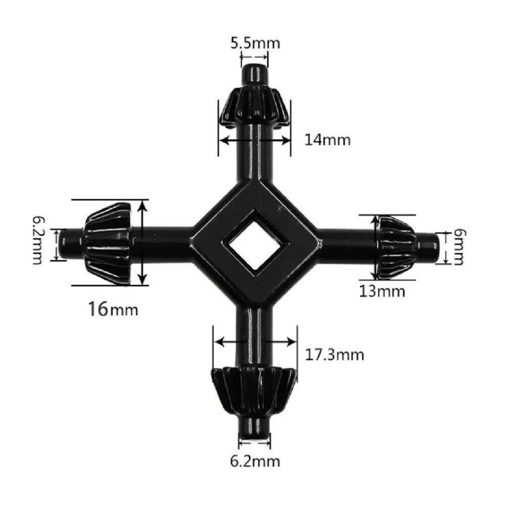 4 Way Drill Press Chuck Key Universal - Carbon Steel 1/2" 9/16" 5/8" 11/16" Size