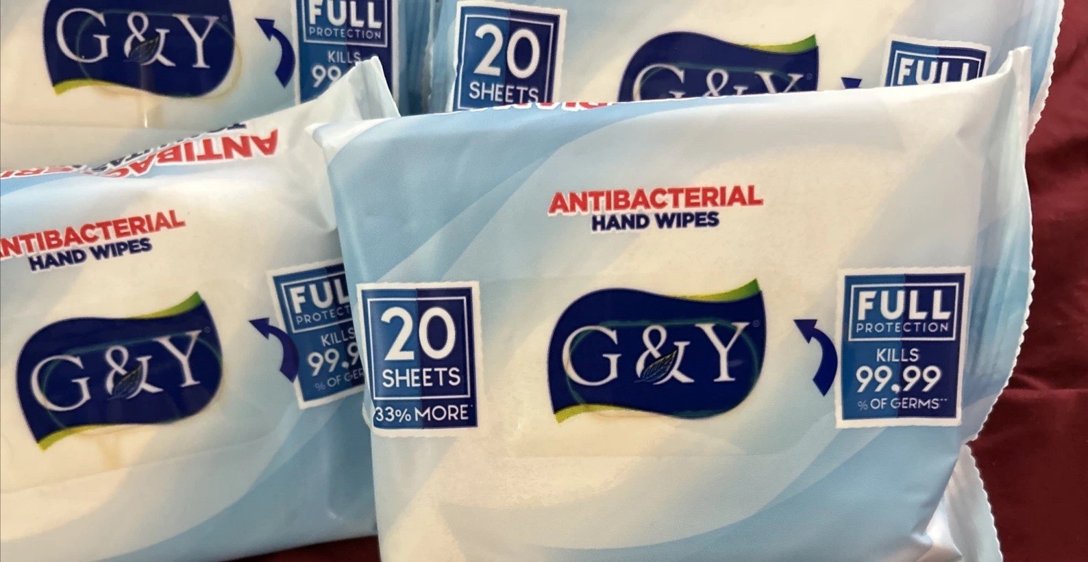 G&Y AHW, Antibacterial Hand Wipes, 12 pack