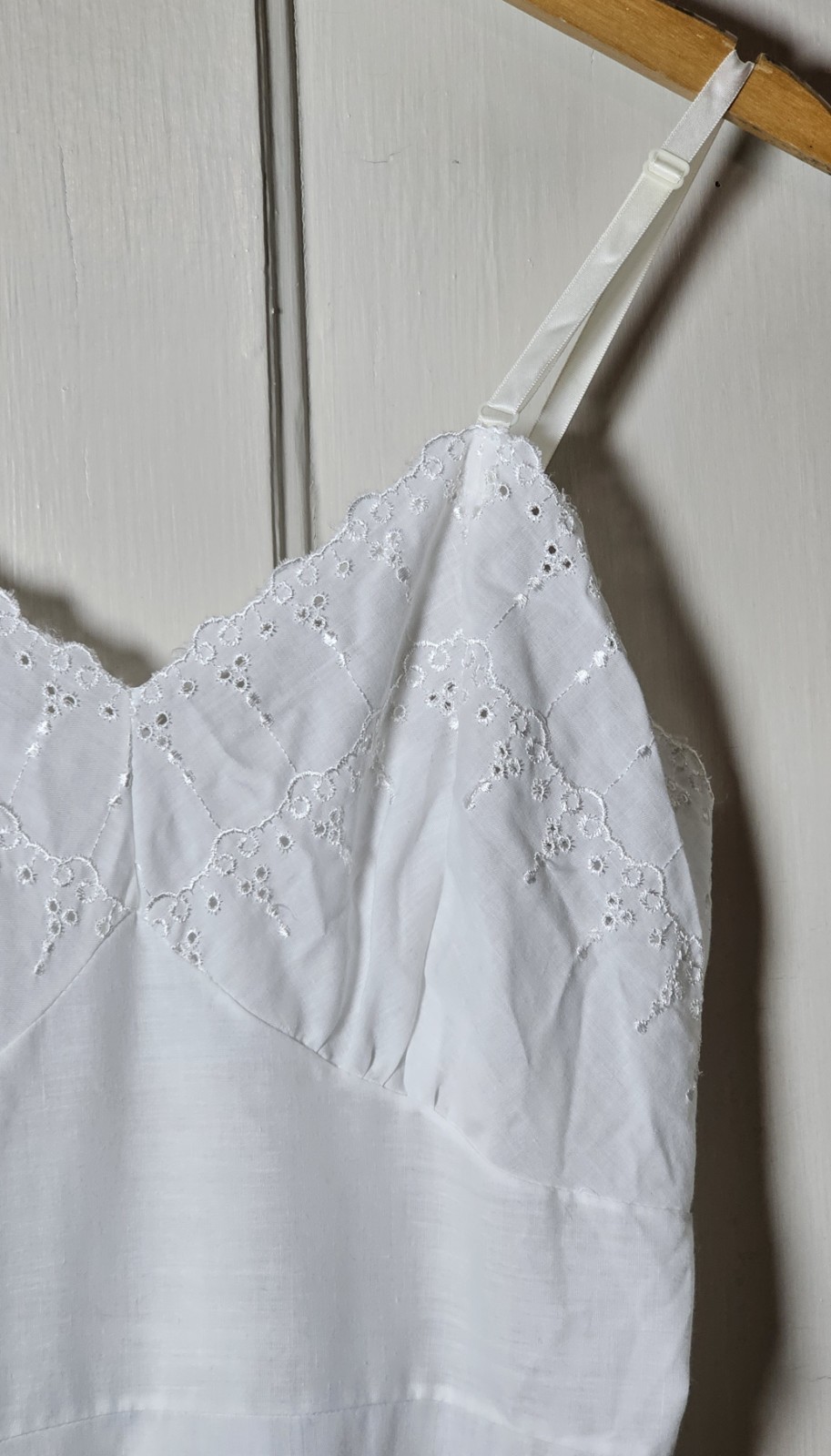 Slip Dress Eyelets Embroidered Lace Trim Size XS Fairy Coquette Feminine Dainty