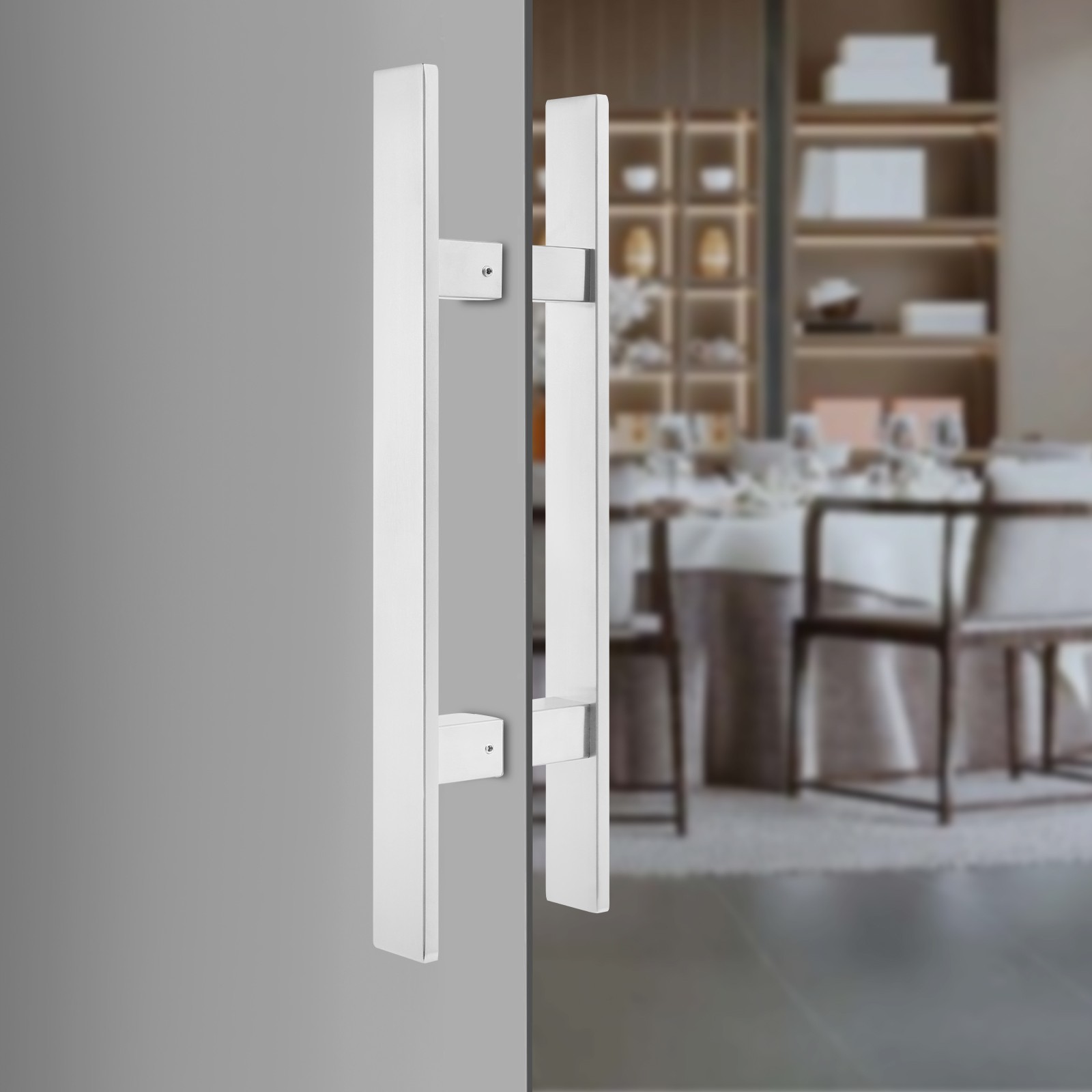 H-Shaped Dual Sided Push Pull Door Handle Stainless Handle Sliding Door Handle