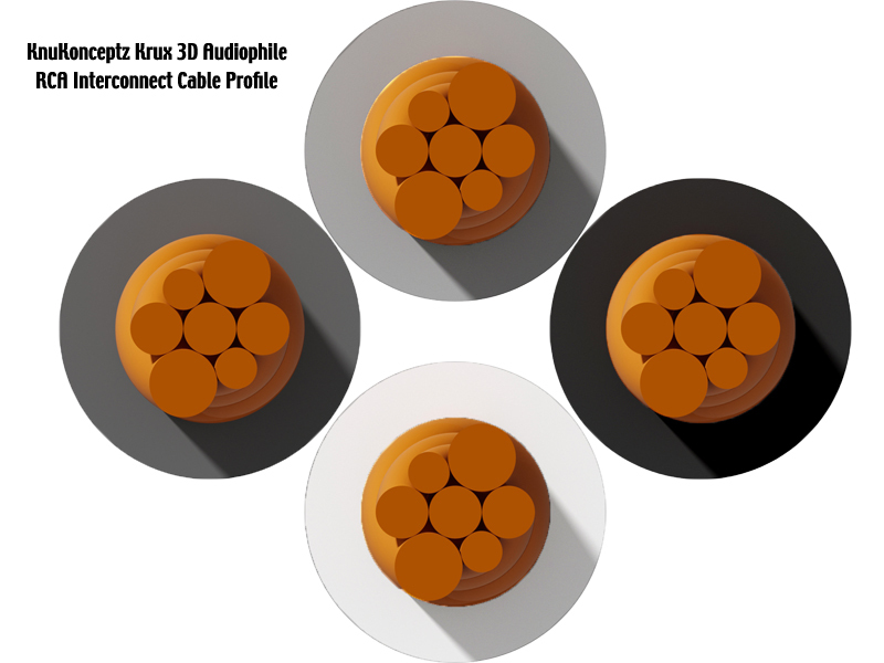 KnuKonceptz Krux Kable 1M Interlaced 3D Copper Twisted Pair RCA Cable 3FT