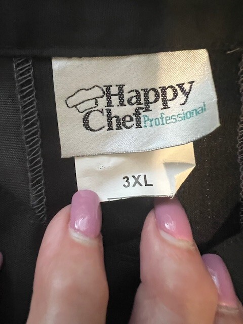 Uniform Shirt by Happy Chef Gray Black Long Sleeve Men's Size 3XL Zipper Closure