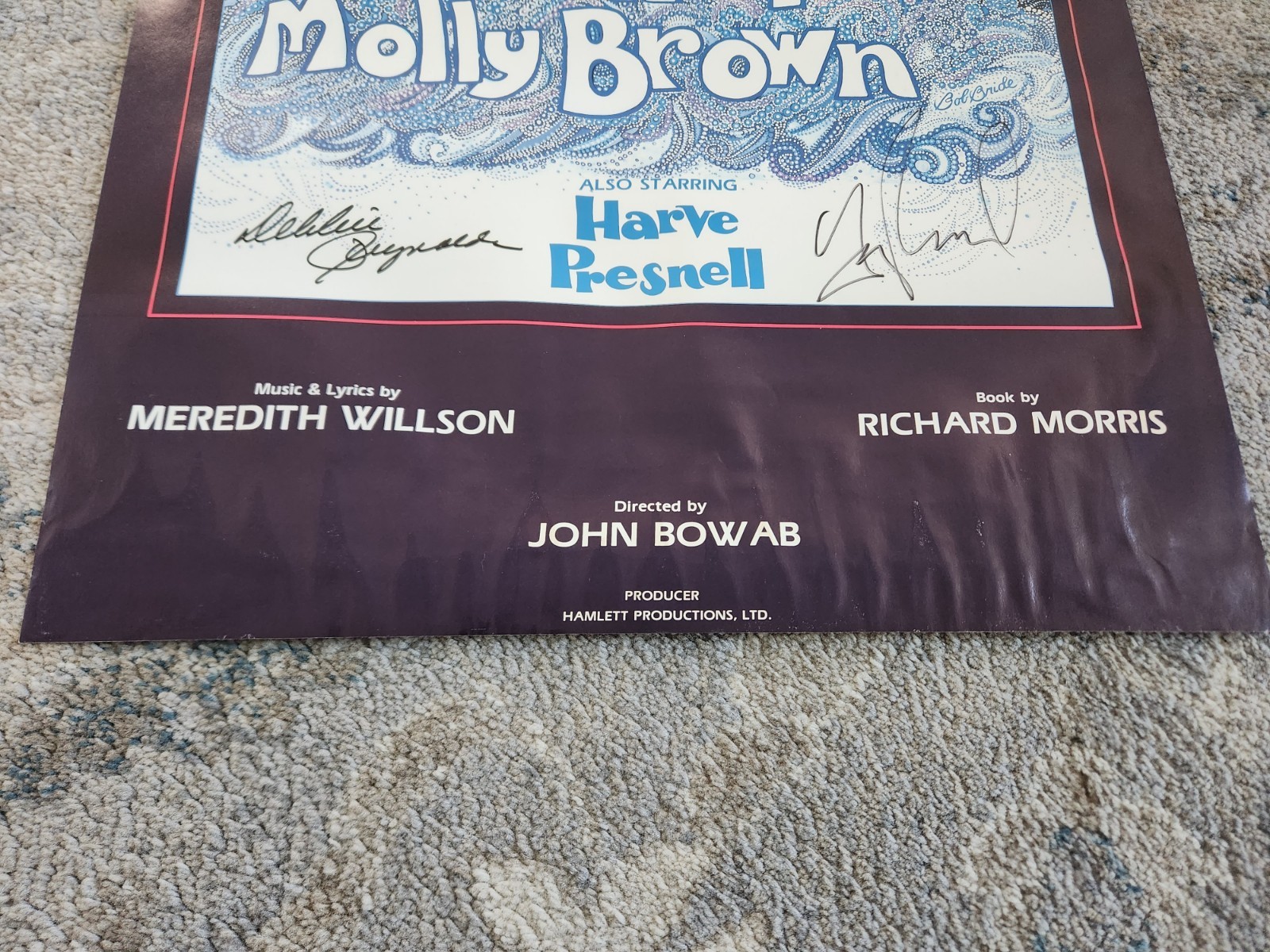 The Unsinkable Molly Brown 24 x 18 Poster Signed Debbie Reynolds Harve Presnell