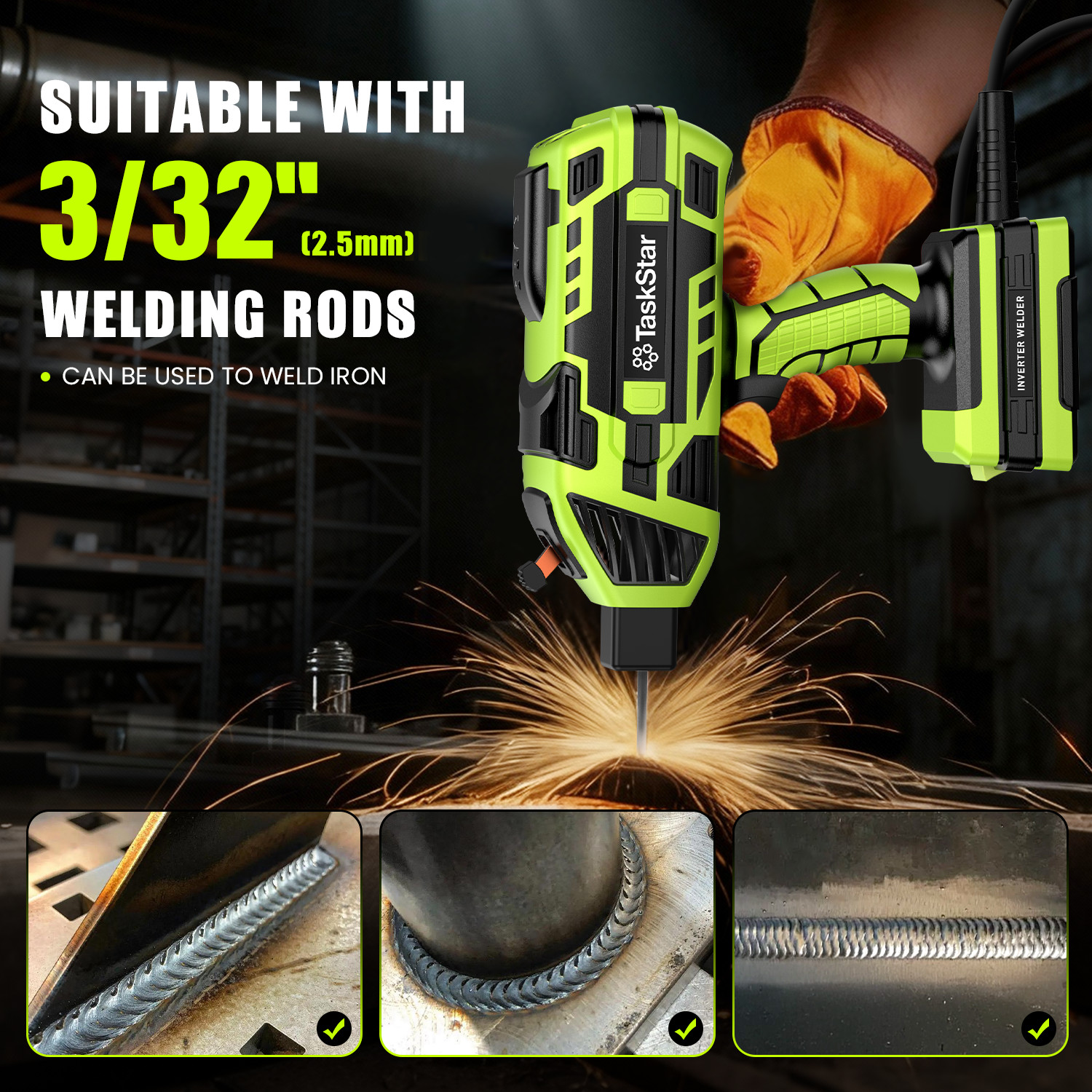 TaskStar Handheld Welding Machine 110V 20-150Amp Portable ARC Welder Gun