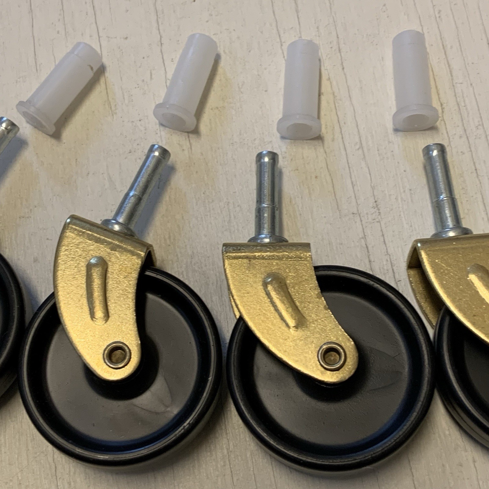 Set Of 4 Tea Cart Caster Wheels With 4 Sockets 2” Diameter Wheels By 7/16” Wide