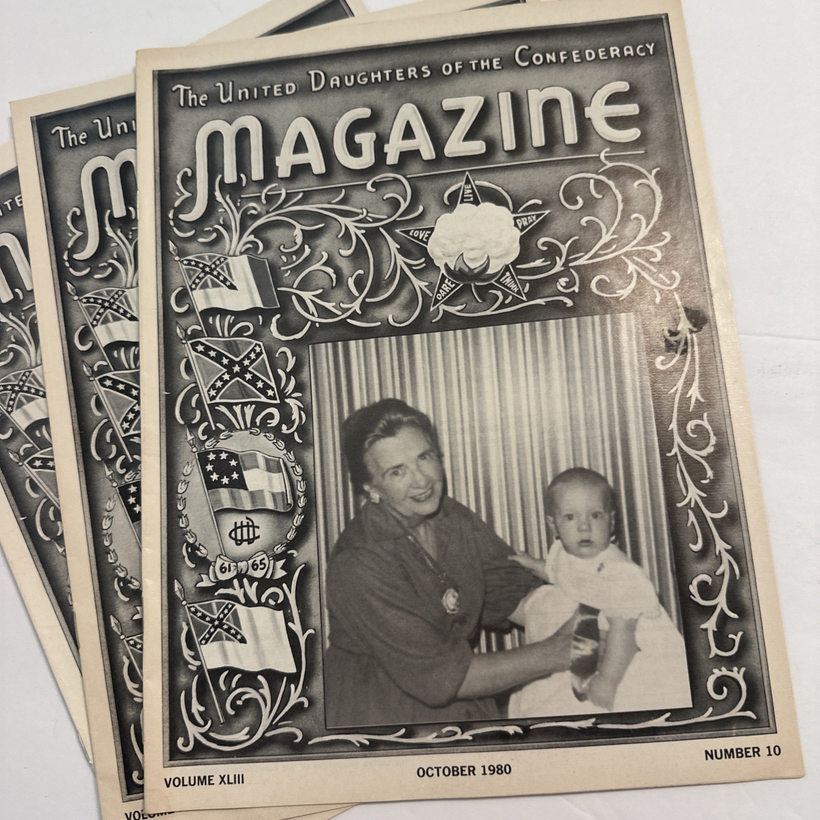 1980 United Daughters of the Confederacy UDC Magazine Lot Jan–Dec No Aug Sept