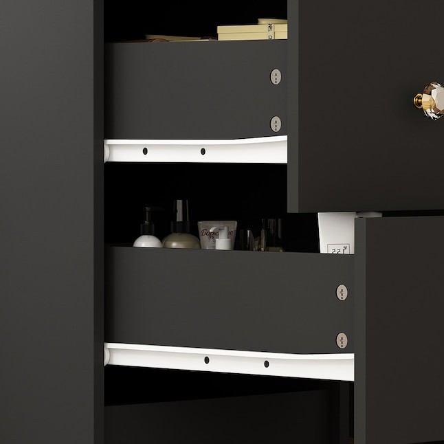 FUFU&GAGA 43.3-in Black Makeup Vanity