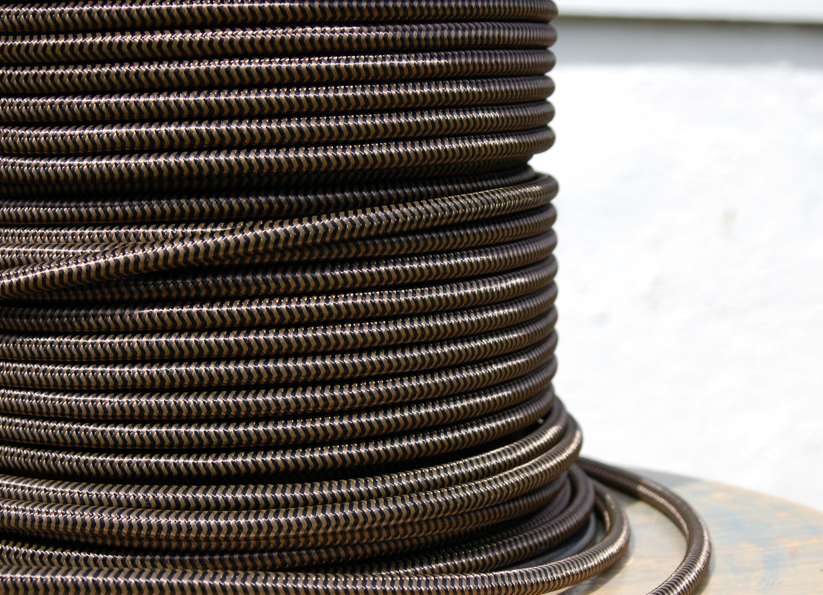 Black & Brown Cloth Covered 3-Wire Round Cord, Lamps Pendant Lights Vintage Fans