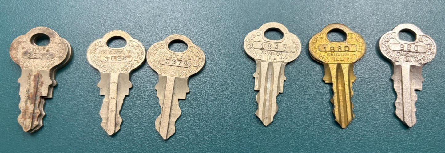 Chicago Lock KEYS BULK VENDING Gumball Peanut Candy Machine Vintage pick one!!!