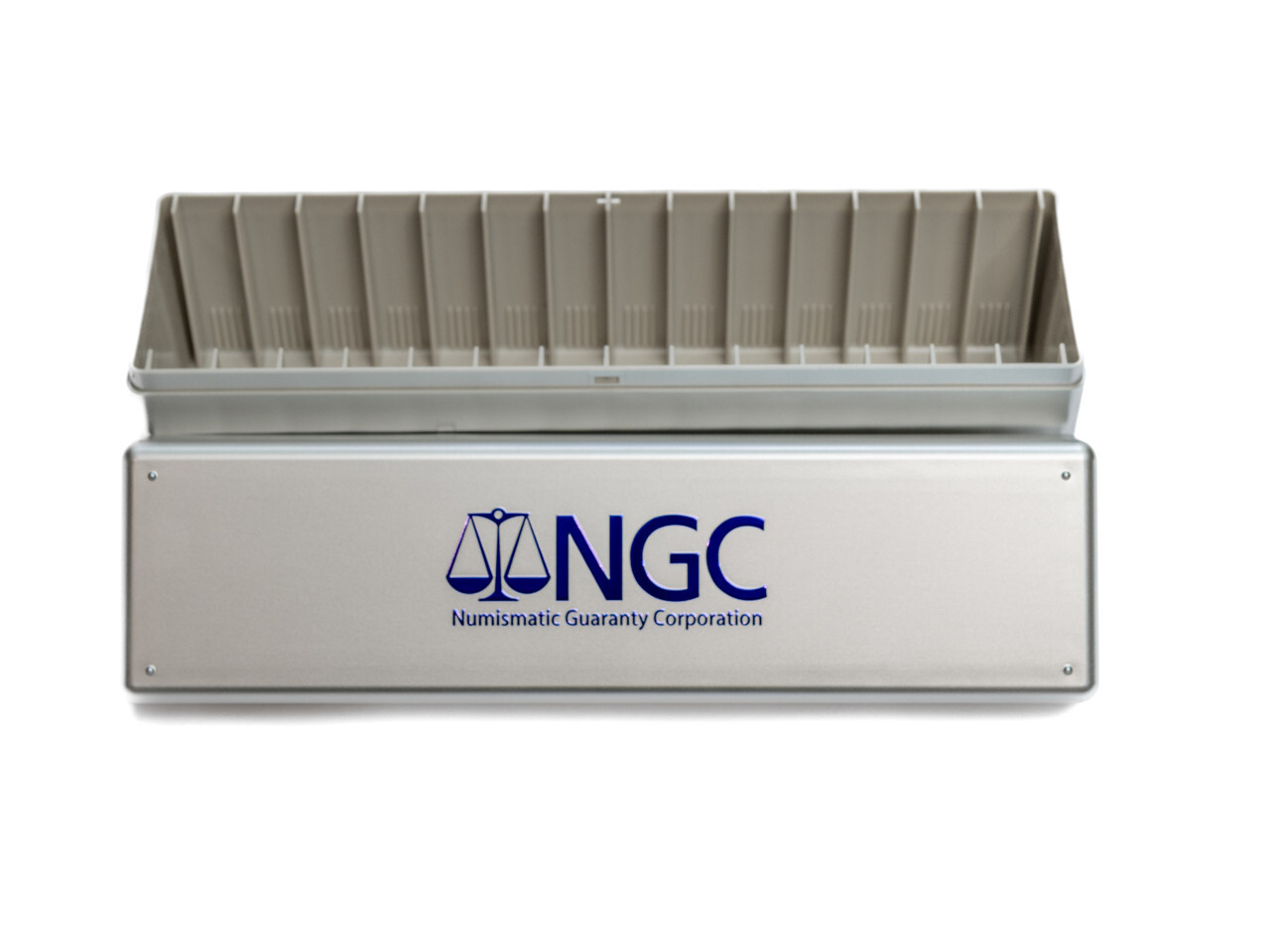 NGC® Silver Plastic Storage Box for DOUBLE THICK Certified Graded Coin Slabs