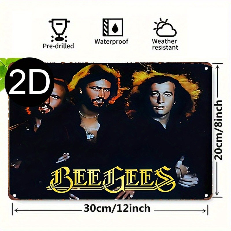 1pc Bee Gees & Gibbs Brothers Vintage Tin Metal Signs Home Décor Retro 70s Disco