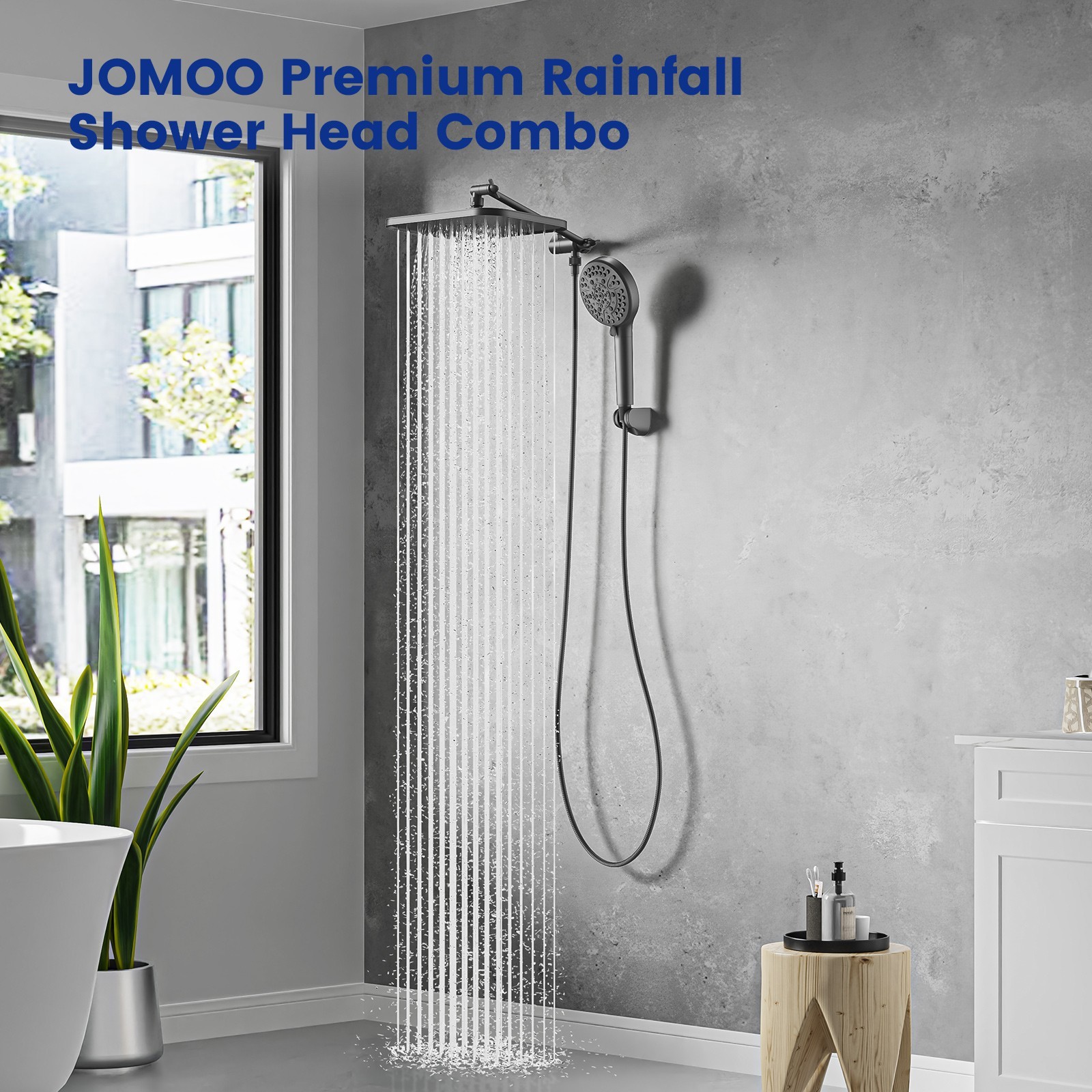JOMOO Filtered High Pressure Shower Head Combo 10 Spray 12" Rainfall