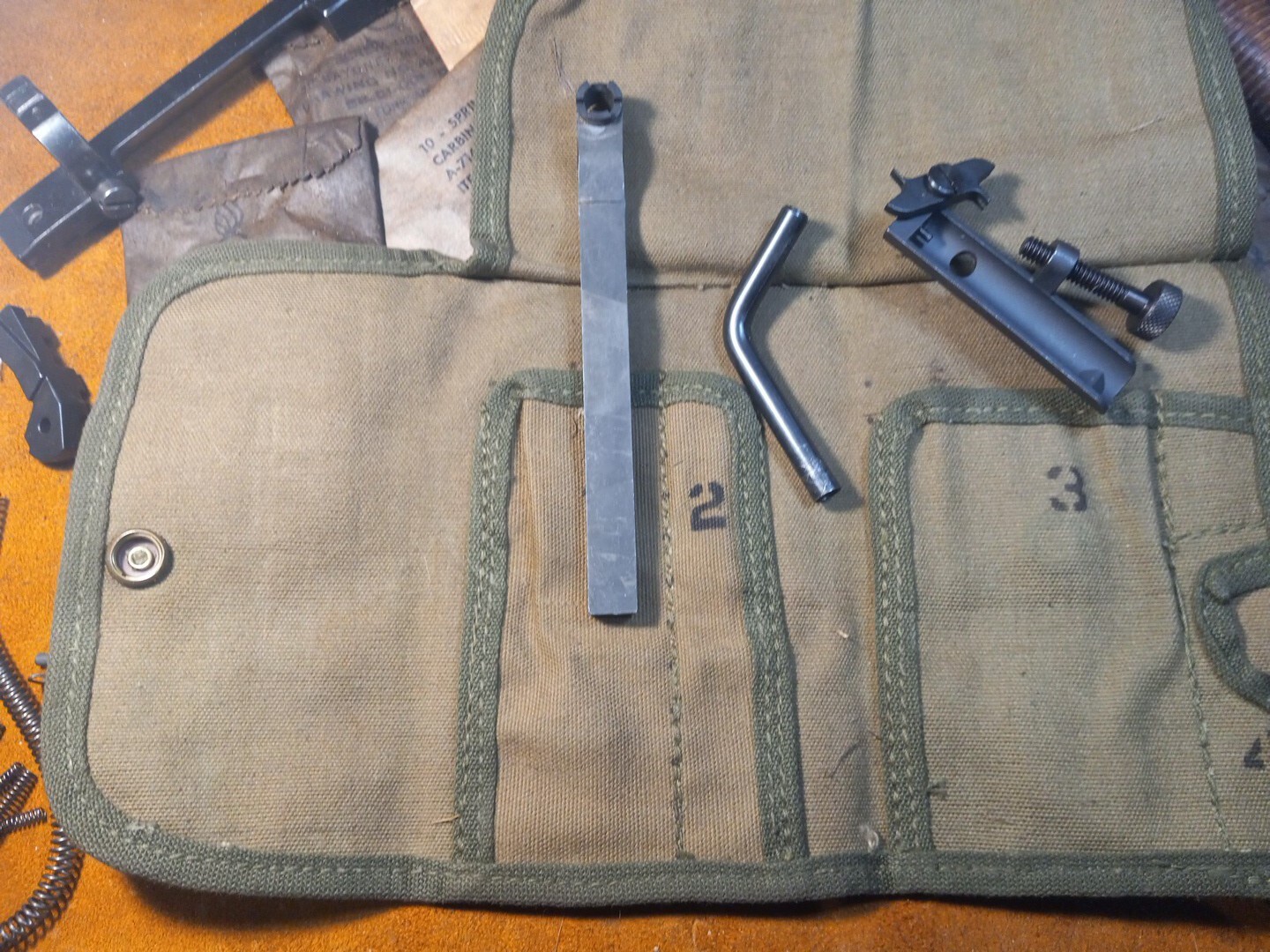 M1 Carbine Bolt Tool Kit with USGI M12 Tool Roll