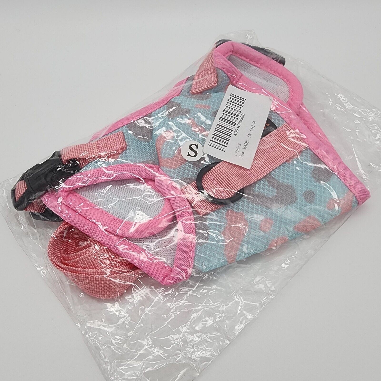 Cat Harness Leash Set Small Pink Adjustable Walking Escape Proof Dog Harness