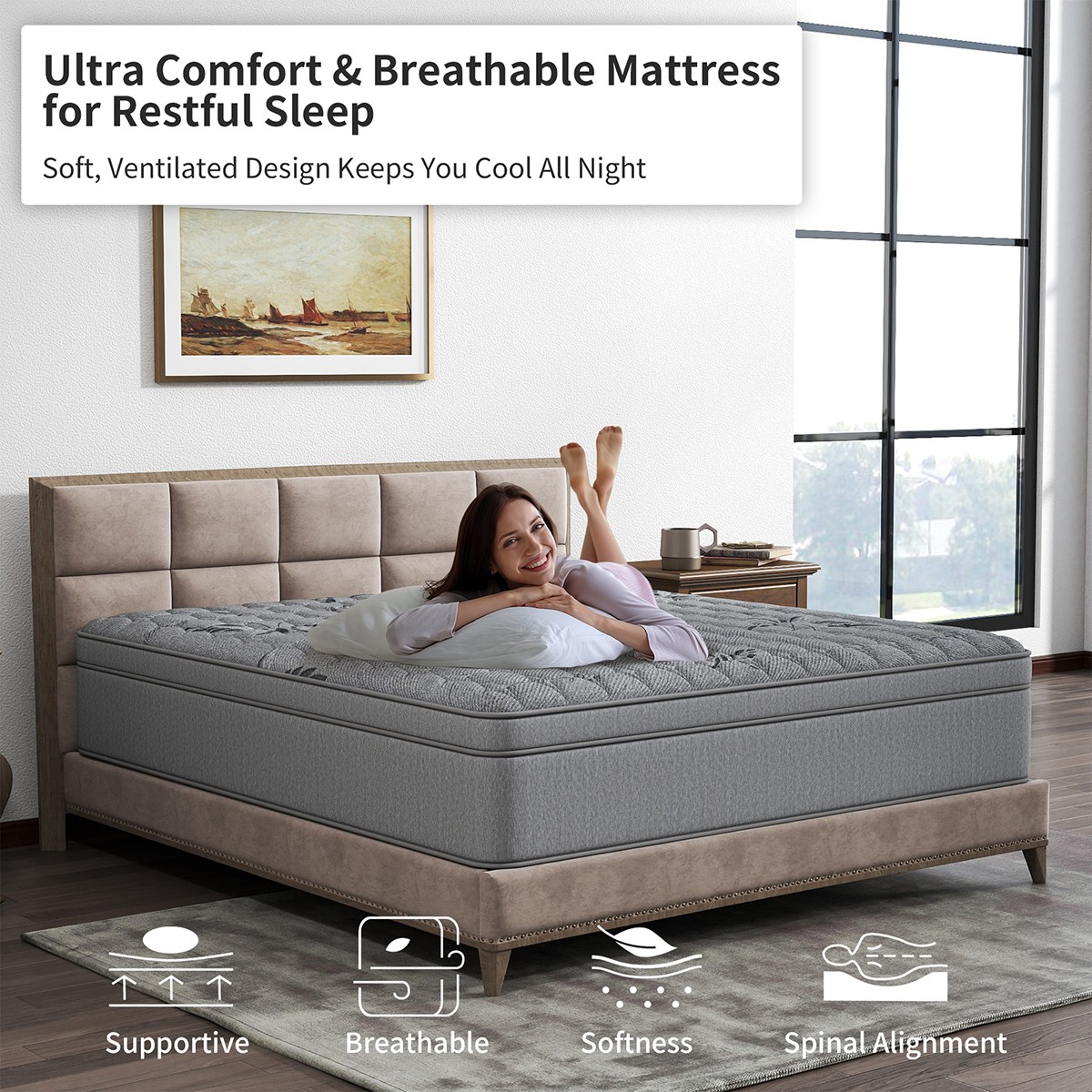 12/14-Inch Gel Memory Foam Hybrid Spring Mattress in a Box