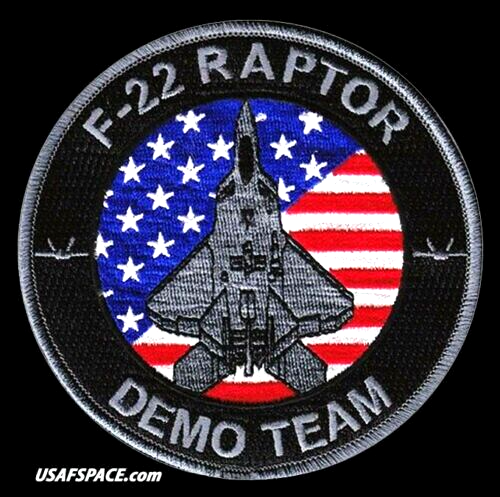 USAF -F-22- RAPTOR -DEMO TEAM-Langley AFB, VA-ORIGINAL AIR FORCE BLACK VEL PATCH