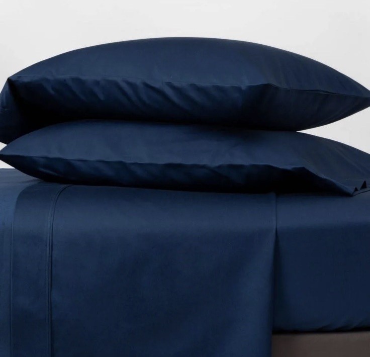 6pc 800 Thread Count Graphite Blue Sheet Set Hotel Sateen FUll 100% COTTON New