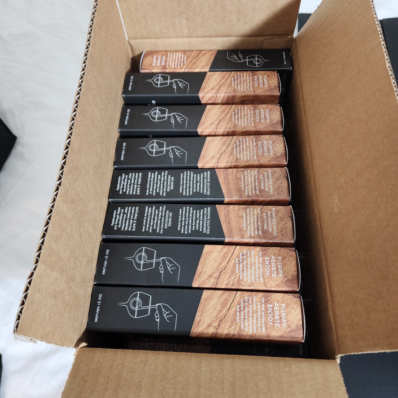 (Lot of 16 Boxes) Üno Wine Purifying Wands 4 ct. Boxes + Display