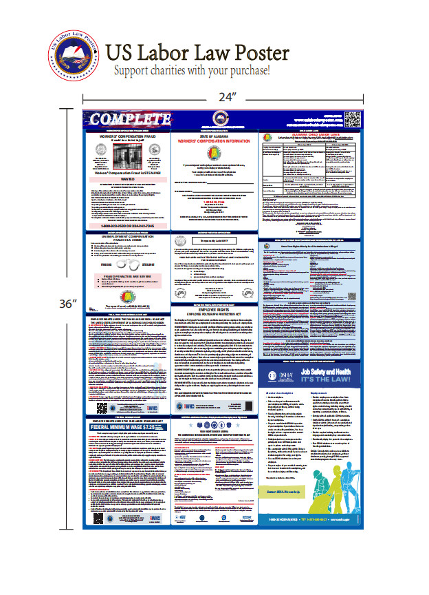 2026 Massachusetts MA LABOR LAW POSTER (Federal & State) Bundle Laminated