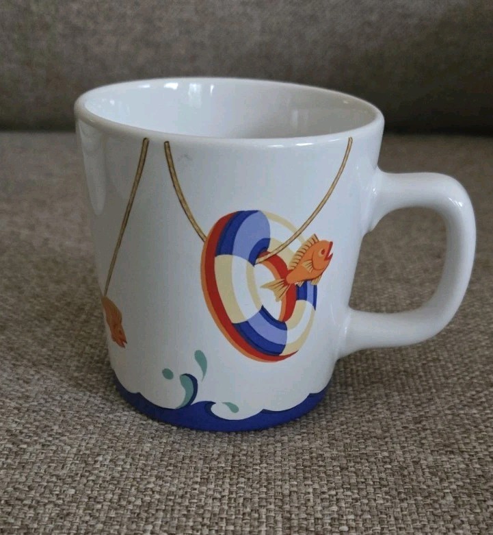 TIFFANY & CO Child's 3 Piece Porcelain Ceramic Dish Set-Seashore-Retired-EUC