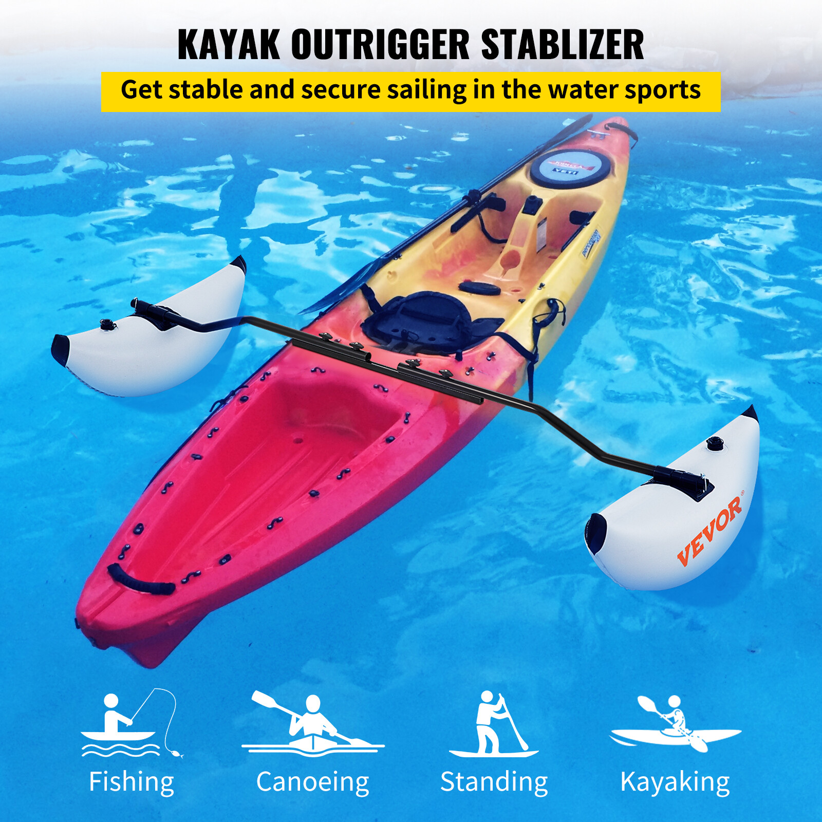 Kayak Stabilizer Inflatable Canoe Outrigger PVC Pontoon Fishing Float Tube Kit