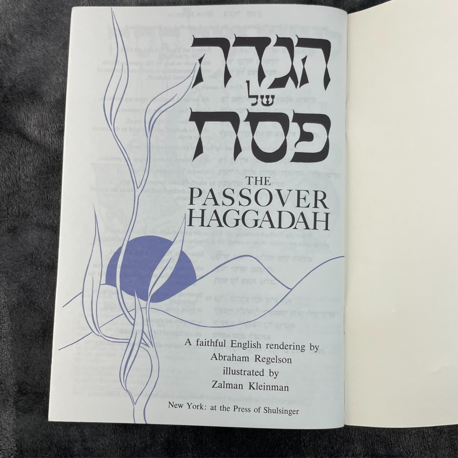 Passover Haggadah Pamphlet Shulsinger Illustrated Zalman Kleinman 1991