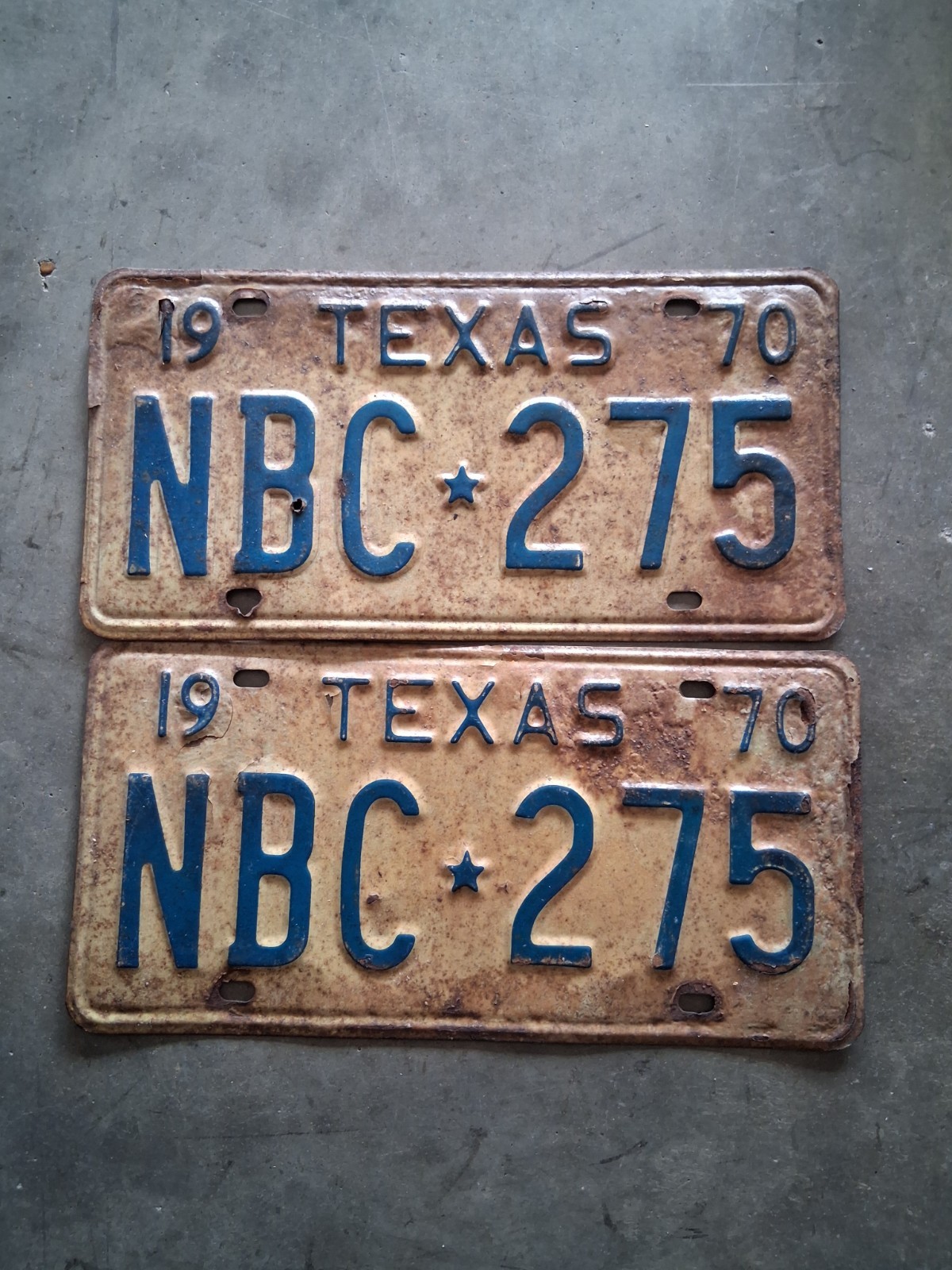 1970 Vintage Texas Licence Plates