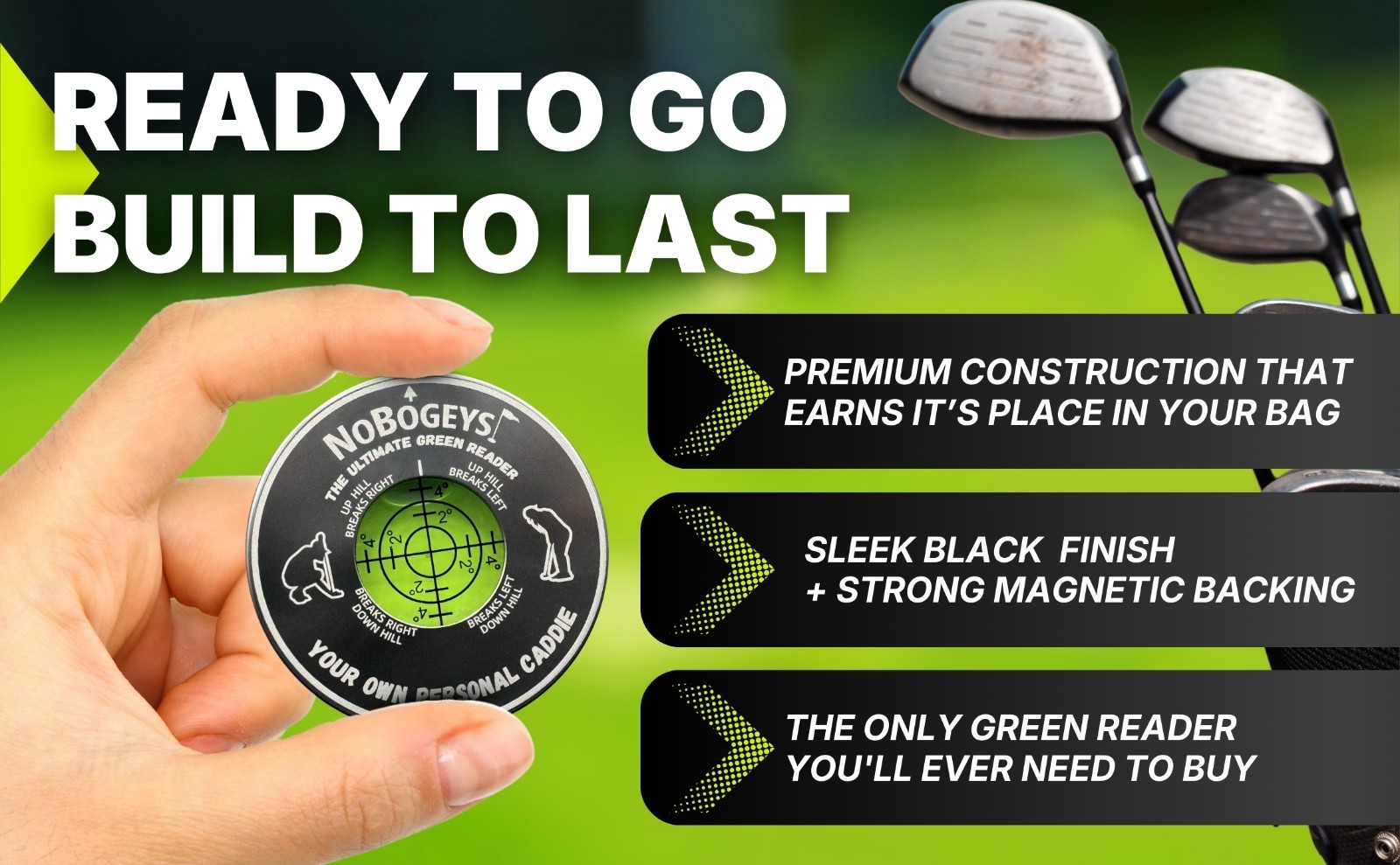 NoBogeys Precision Green Reader - Aluminum Golf Ball Marker