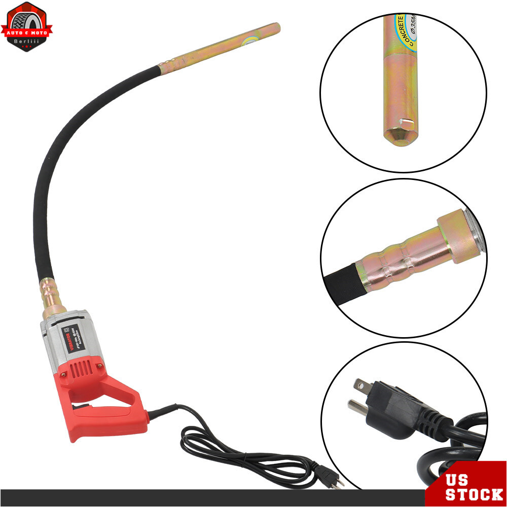 Concrete Vibrator Concrete Vibrabrater 1300W with 6.6 FT Copper Shaft 110V