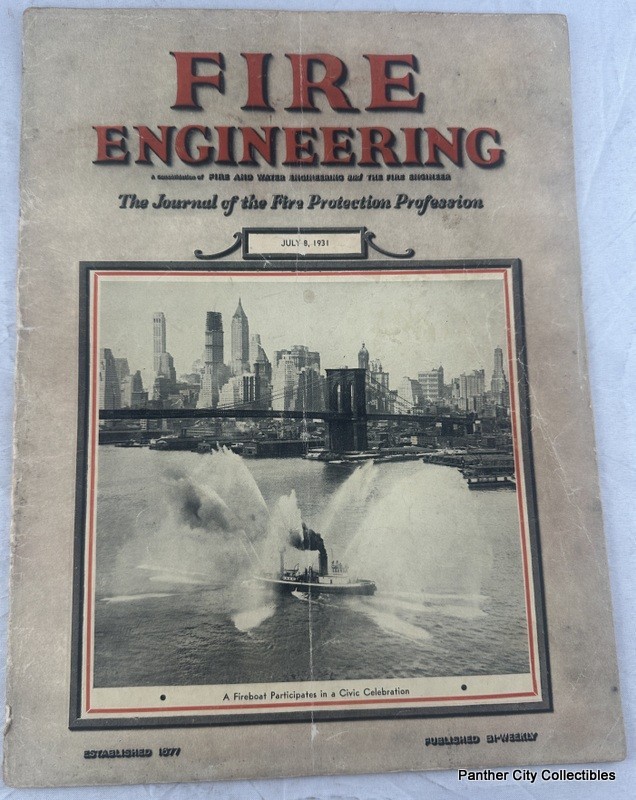 1930s 1940s Lot (5) Magazine Fire Engineering Firefighters Trucks Advertising +