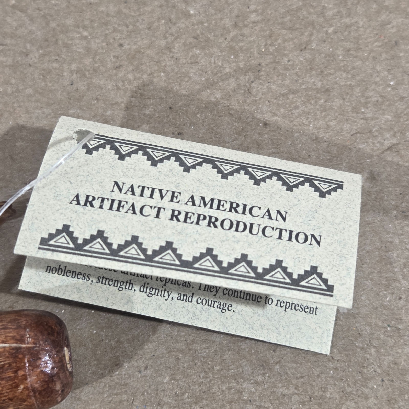 Authentic Navajo Peace Pipe 6" Handcrafted Blue Beads leather wood stag