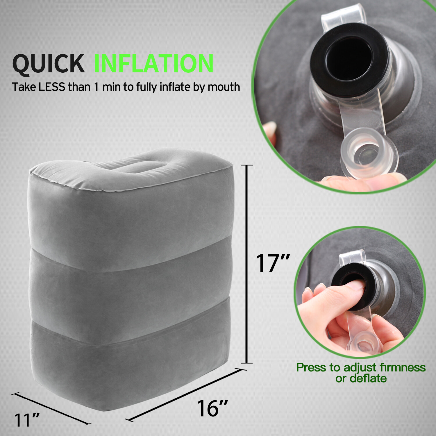 Betus Inflatable Travel Pillow Foot Rest Pillow Leg Relax for Long Flight/Trip