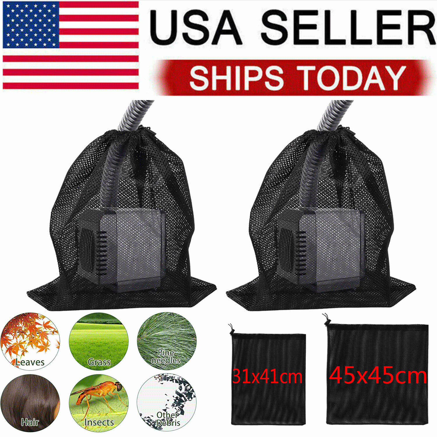 1/4Pc Water Pump Filter Net Tear Resistant Drawstring Pond Pump Barrier Mesh Bag