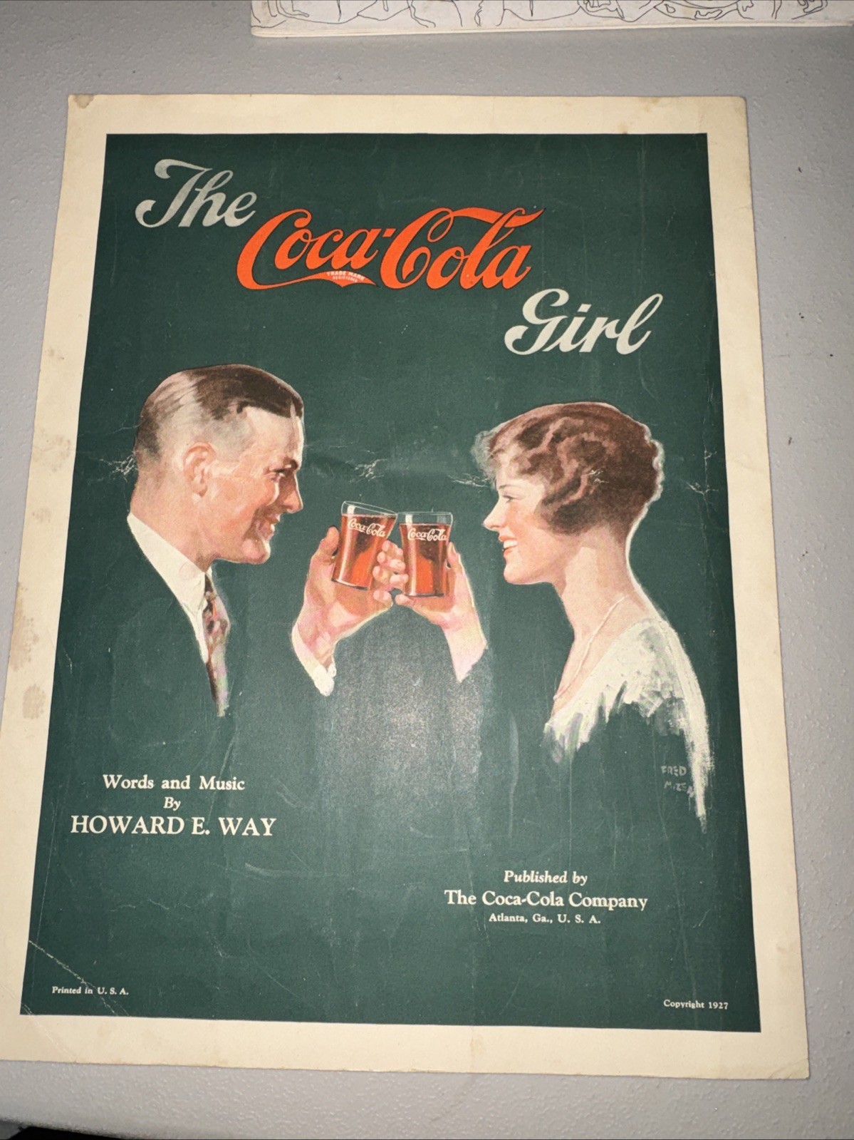 The Coca-Cola Girl 1927 Sheet Music Used with Free Shipping