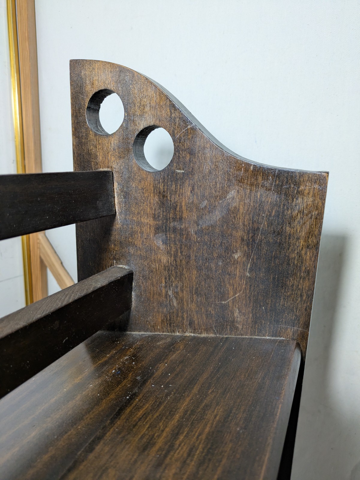 Vintage Mission Arts & Crafts Small Wood Bookcase Bookshelf 2-Tier Stand R87