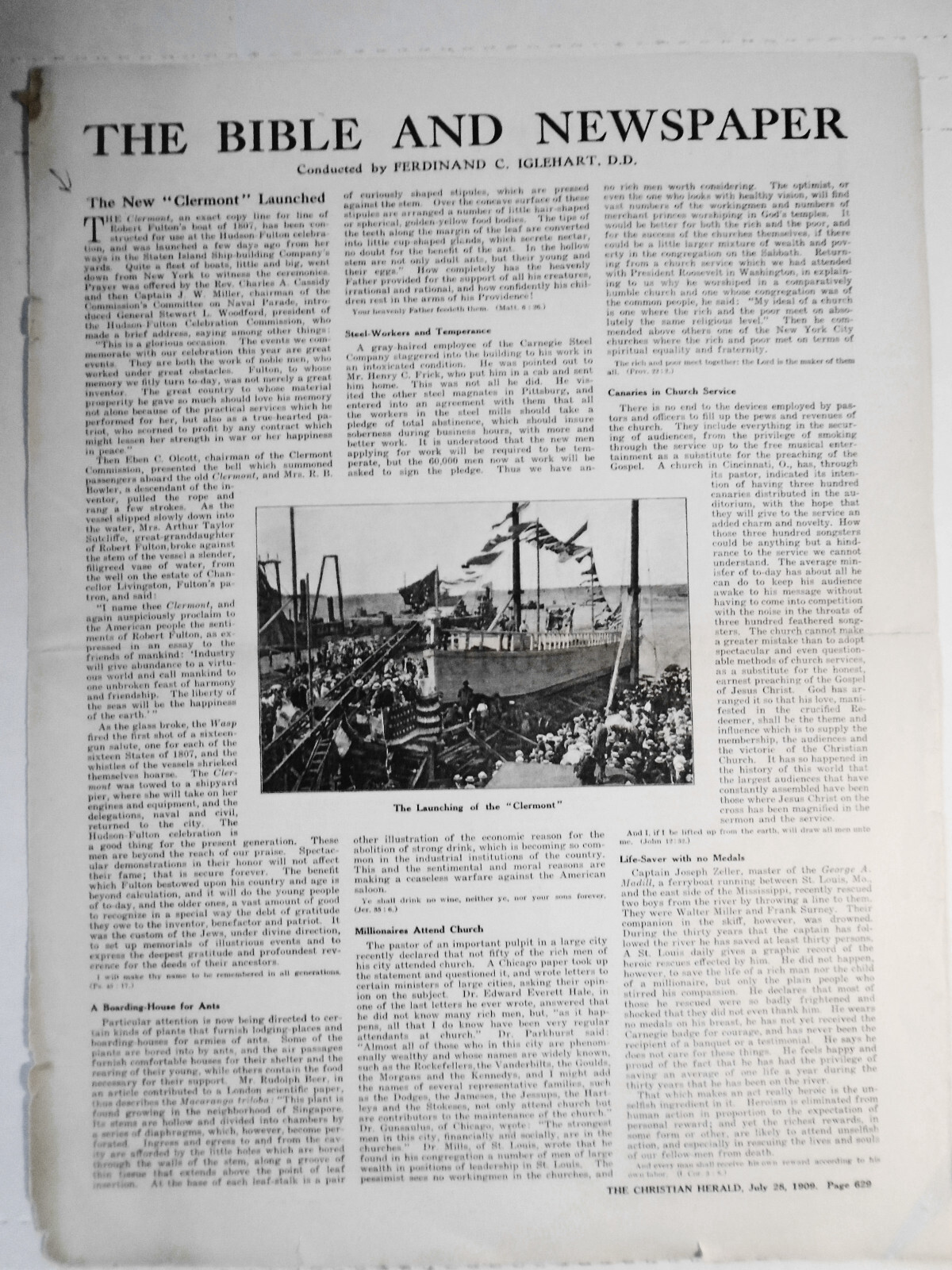 Forced to embrace Islam or Die! / Launch of The "Clermont" - 1909. Story & Print