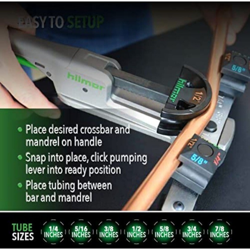 Hilmor 1839032 CBK Compact Tubing Bender Kit, 1/4" to 7/8", HVAC Tool CBPD