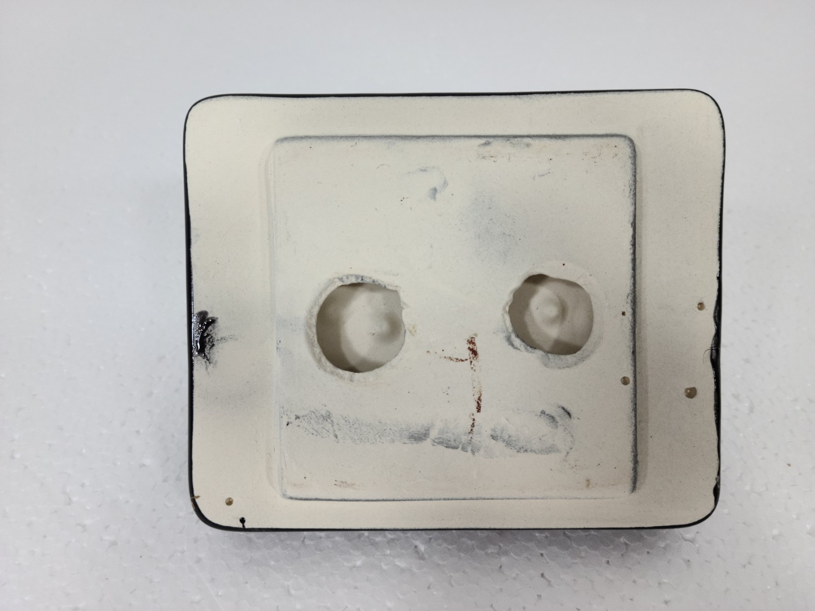 Black Ceramic TP Holder Toilet Paper Porcelain Mid Century Modern Vintage Retro